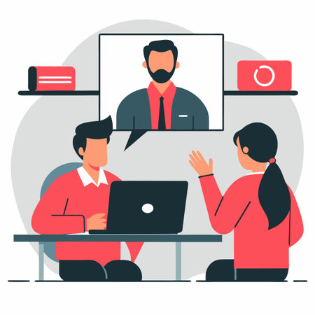 Video conference concept. Flat illustration of video conference vector concept for web designのイラスト素材