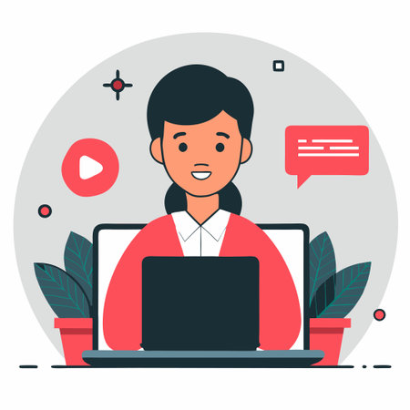 Flat design vector illustration concept of online education, distance learning, e-learning.のイラスト素材