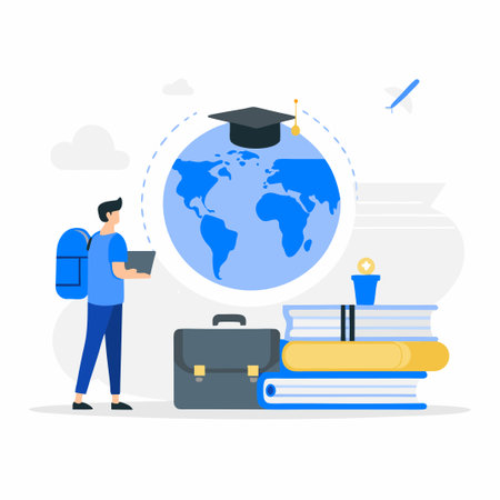 Immersive Study Abroad Experience: Discover the World through Educationのイラスト素材