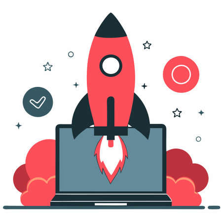 Illustrative Depiction of the Dynamism and Challenges of Startup Lifeのイラスト素材