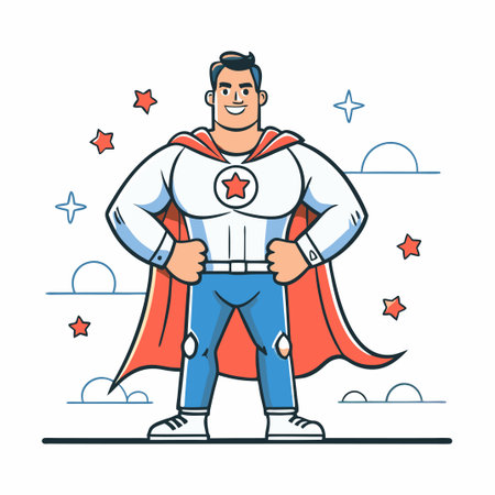 Superheroic Fatherhood: A Father's Unwavering Strength and Protectionのイラスト素材