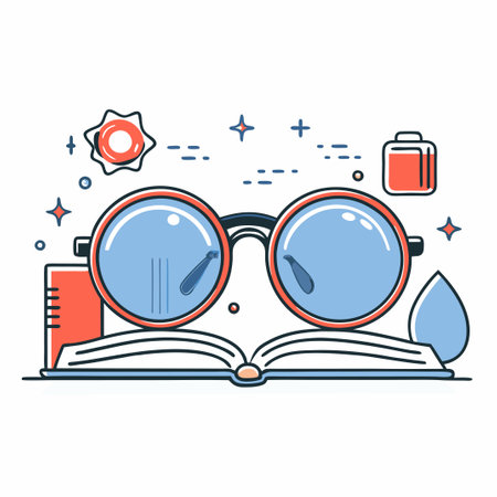 Reading Glasses Concept: Enhancing Clarity in Visionのイラスト素材