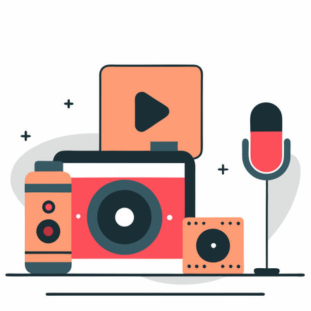 Creative Concept Illustration Depicting the Essence of Recordingのイラスト素材