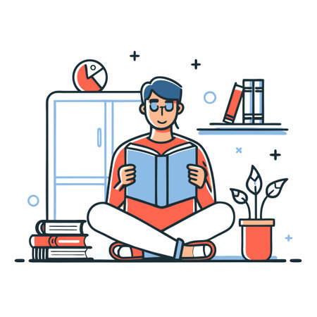 Immersive Reading Experience with a Captivating Novelのイラスト素材