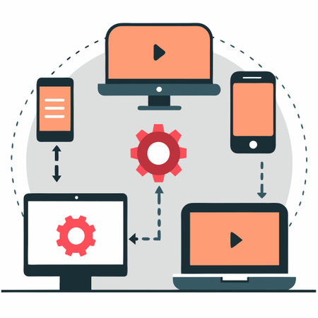 Real-Time Data Synchronization Concept Diagramのイラスト素材