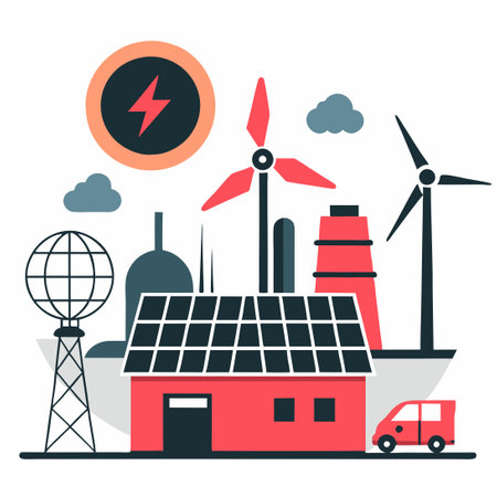 Renewable Energy Sources to Power a Sustainable Futureのイラスト素材