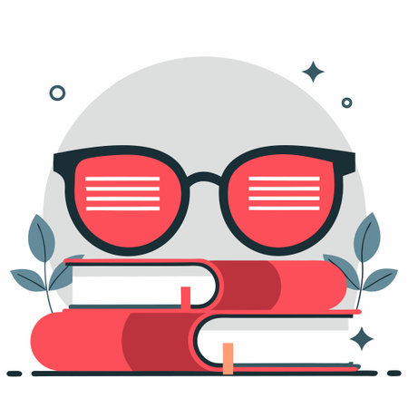 Conceptual Illustration of Reading Glasses for Improved Visionのイラスト素材
