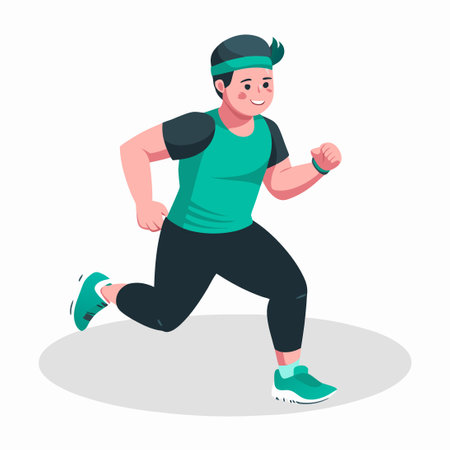 Conceptual Illustration of a Person Running, Symbolizing Motion and Progressのイラスト素材