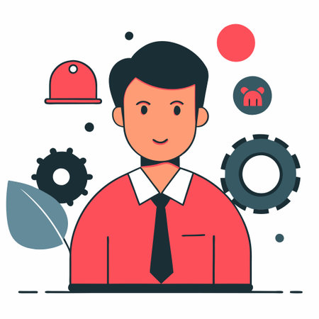 Conceptual Illustration of the Search Function with Magnifying Glass and Iconsのイラスト素材