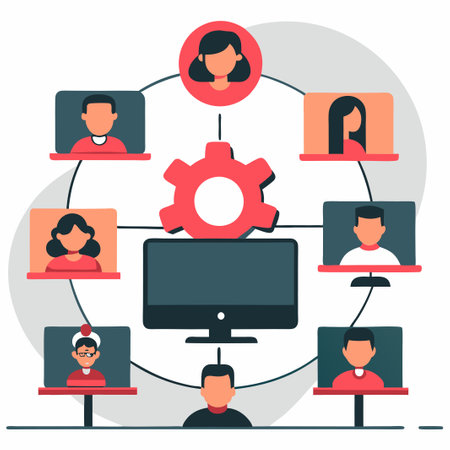 Modern Shared Workspace Depicted with 3D Concept Illustrationのイラスト素材