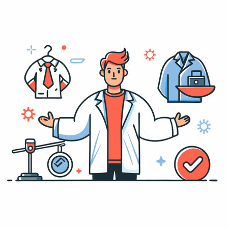 Illustrative Depiction of the Concept of a Shrug with Neutral Facial Expressionのイラスト素材