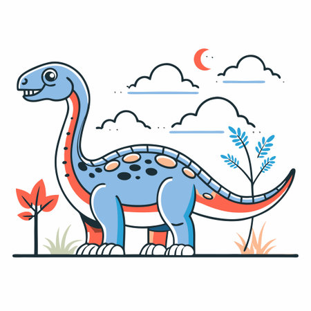 Simplified Illustration of a Prehistoric Dinosaur Conceptのイラスト素材