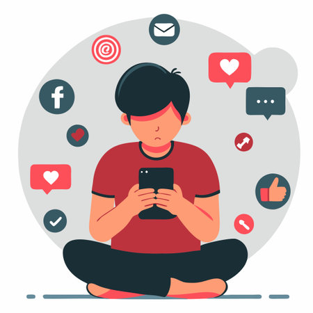 Unhealthy Digital Dependence: Exploring Social Media Addictionのイラスト素材