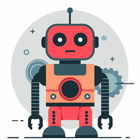 Imaginative Depiction of a Smart AI Robot Assistant with Advanced Featuresのイラスト素材