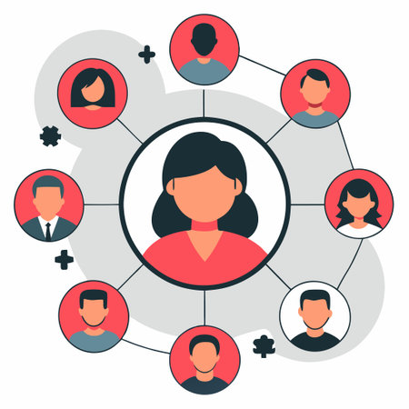 Social Media Interconnection and Communication in a Virtual Worldのイラスト素材