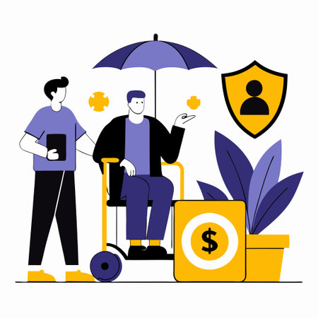 Illustrative Representation of the Social Security Concept with Hands Holding a Cardのイラスト素材