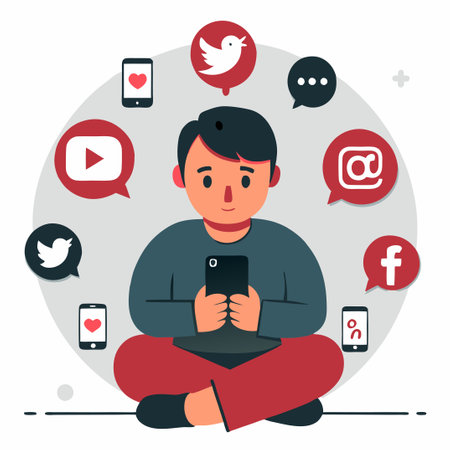 Digital Entanglement: Exploring the Concept of Social Media Addictionのイラスト素材