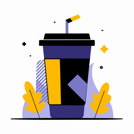 Conceptual Illustration of a Soda Paper Cup Design Concept with Three Variationsのイラスト素材