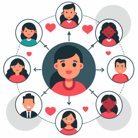 Concept Illustration of Human Interconnection and Social Bondingのイラスト素材