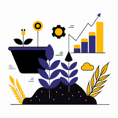 Flat design modern vector illustration concept of business, finance, investment, growth and development.のイラスト素材