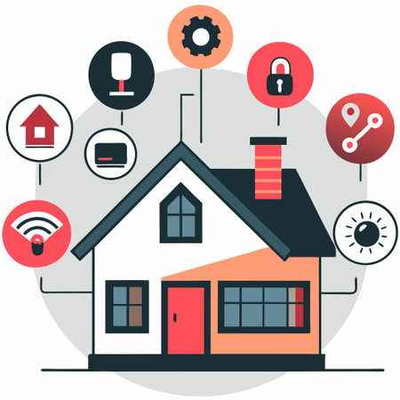 Smart Home Living: AI-Powered Convenience and Energy Optimizationのイラスト素材