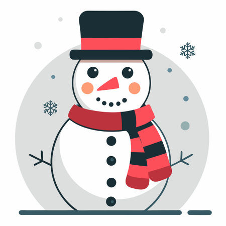 Whimsical Snowman Illustration with Creative Touches and Vibrant Colorsのイラスト素材