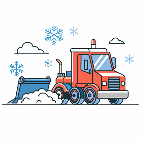 Innovative Snowplow Concept Illustration Depicting Advanced Snow Removal Technologyのイラスト素材