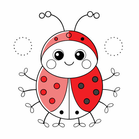 Connect the Dots: Create an Adorable Ladybug for Kidsのイラスト素材