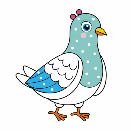 Fun and Educational Dot-to-Dot Pigeon Coloring Page for Young Artistsのイラスト素材