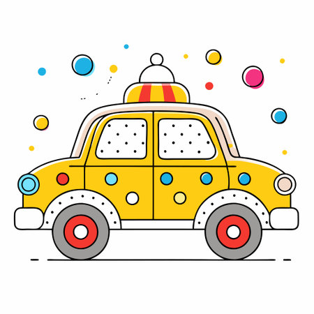 Connect-the-Dots Taxi: A Fun Coloring Adventure for Kidsのイラスト素材