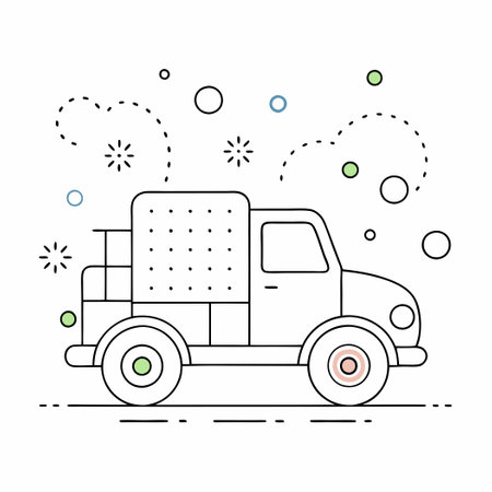 Educational Dot-to-Dot Picture of a Truck for Children's Coloring Practiceのイラスト素材