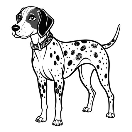 Stunning Full-Body Portrait of an Alert German Shorthaired Pointer Dogのイラスト素材