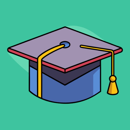 Printable Graduation Cap Coloring Page for Kids to Celebrate Achievementsのイラスト素材