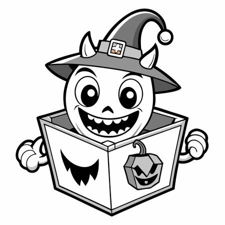 Printable Jack in the Box Coloring Page for Kids: Unleash Your Creativity!のイラスト素材