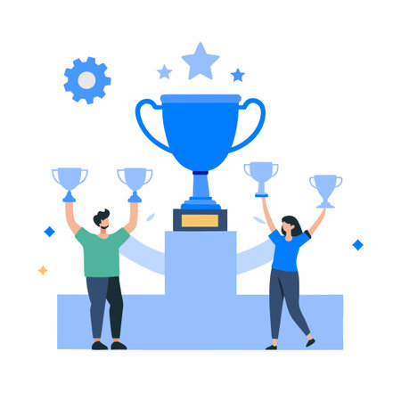 Illustrative Representation of Winners with Conceptual Elementsのイラスト素材