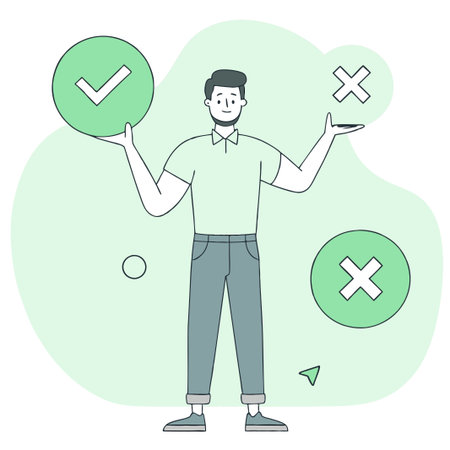 Conceptual Illustration of the Binary Choice: Yes or Noのイラスト素材