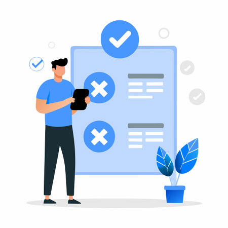 Symbolic Illustration of Yes or No Decision-Making Conundrumのイラスト素材