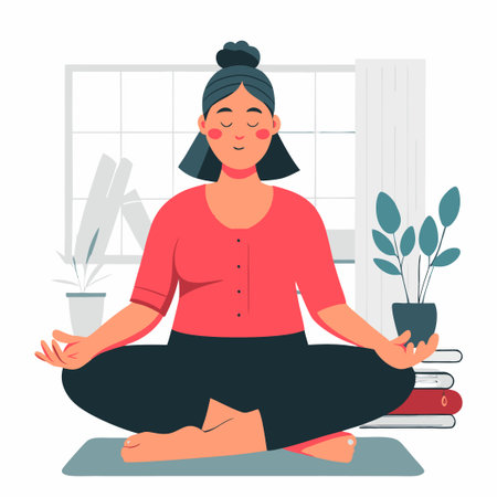 Yoga Practitioners Embracing Relaxation and Wellness at Office Workplaceのイラスト素材