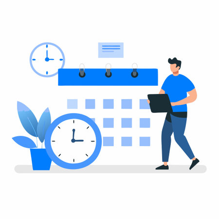 Illustrative Concept of Time Management in the Workplaceのイラスト素材
