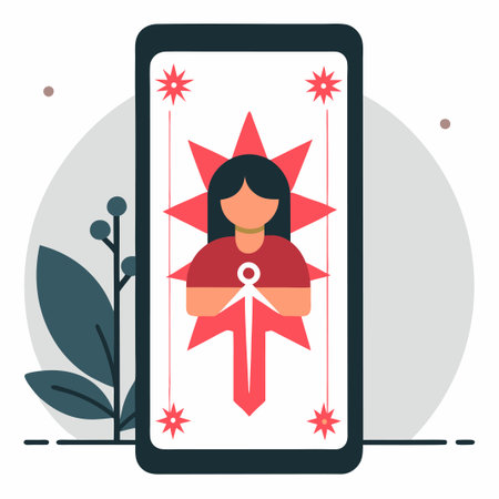 Mystical Tarot Concept Illustration for Spiritual Guidance and Fortuneのイラスト素材