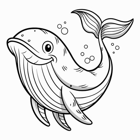 Creative Coloring Adventure for Kids: Humpback Whale Funのイラスト素材