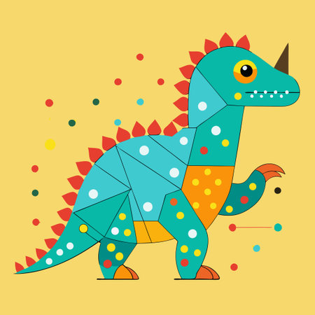 Connect the Dots to Reveal a Majestic Kentrosaurus Dinosaurのイラスト素材