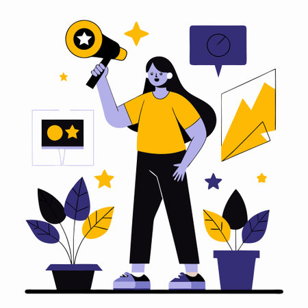 Illustrating the Concept of Self-Promotion through Strategic Communicationのイラスト素材