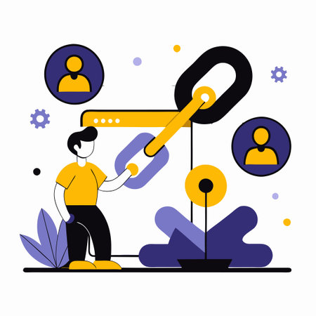 Visual Guide to the Concept of Share Links for Efficient Collaborationのイラスト素材