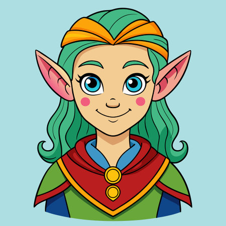 Intricate Coloring Page of an Elf: A Detailed Illustration for Fantasy Loversのイラスト素材
