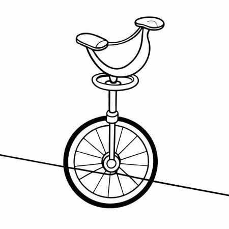 Unicycle Balancing Precariously on a High Tightropeのイラスト素材