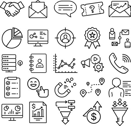 Business icons set in thin line style for any projects, use for website mobile app presentationのイラスト素材