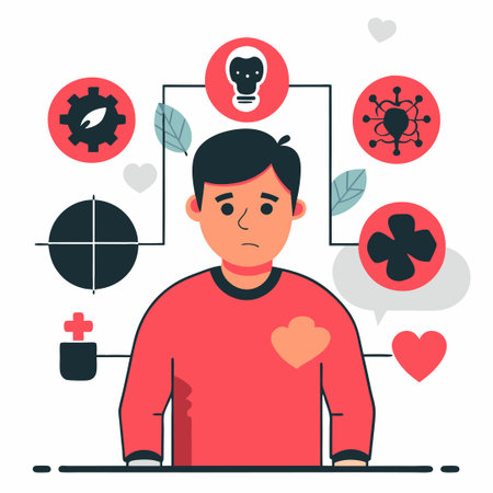 Parkinson's Disease Concept Illustration with Key Symptoms and Effects