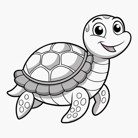 Cute cartoon turtle isolated on a white background. Vector illustration.