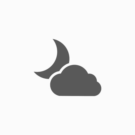 cloudy night iconのイラスト素材